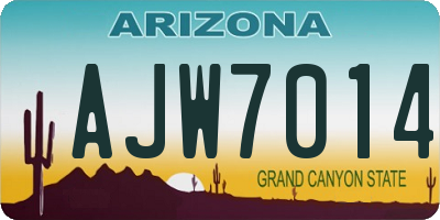AZ license plate AJW7014