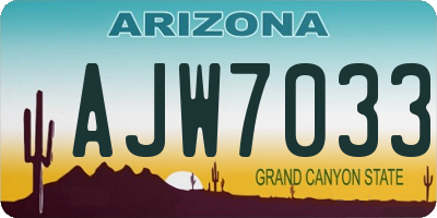 AZ license plate AJW7033