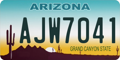 AZ license plate AJW7041