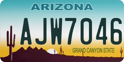 AZ license plate AJW7046
