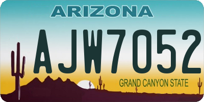 AZ license plate AJW7052