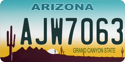 AZ license plate AJW7063