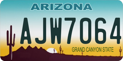 AZ license plate AJW7064