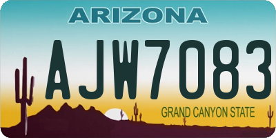 AZ license plate AJW7083