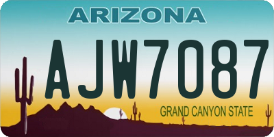 AZ license plate AJW7087