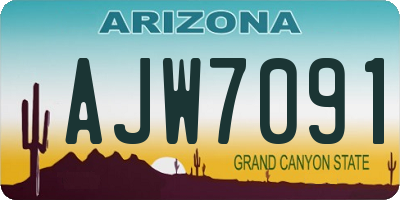 AZ license plate AJW7091