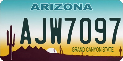 AZ license plate AJW7097