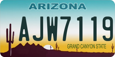 AZ license plate AJW7119