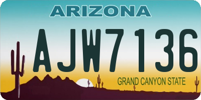 AZ license plate AJW7136