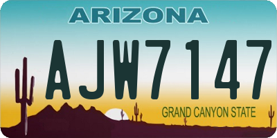 AZ license plate AJW7147