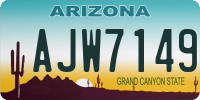 AZ license plate AJW7149