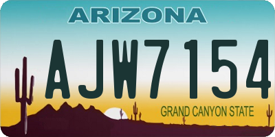 AZ license plate AJW7154