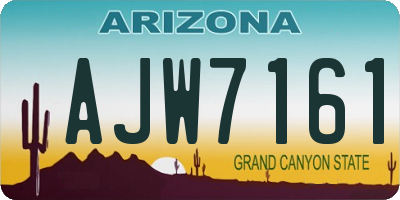 AZ license plate AJW7161
