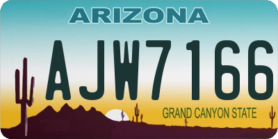 AZ license plate AJW7166
