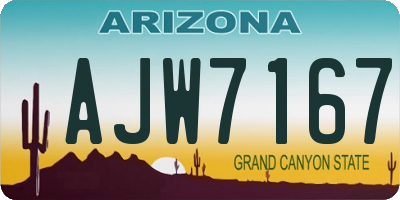 AZ license plate AJW7167