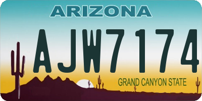 AZ license plate AJW7174