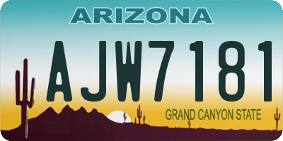 AZ license plate AJW7181