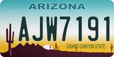 AZ license plate AJW7191