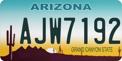 AZ license plate AJW7192