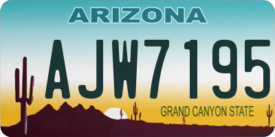 AZ license plate AJW7195