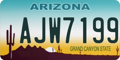 AZ license plate AJW7199