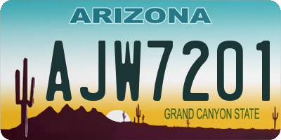 AZ license plate AJW7201