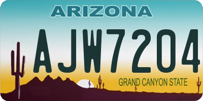 AZ license plate AJW7204