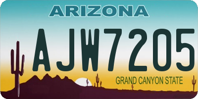 AZ license plate AJW7205