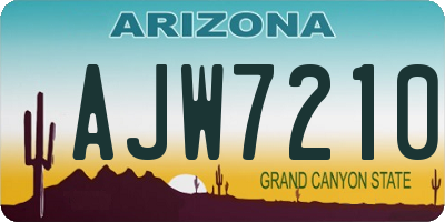 AZ license plate AJW7210