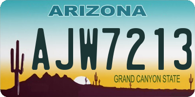 AZ license plate AJW7213