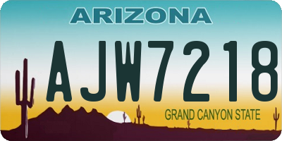 AZ license plate AJW7218