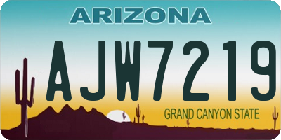 AZ license plate AJW7219