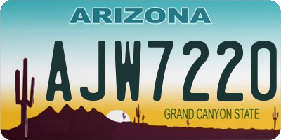 AZ license plate AJW7220