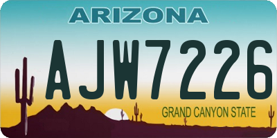 AZ license plate AJW7226