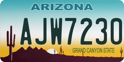 AZ license plate AJW7230