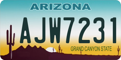 AZ license plate AJW7231