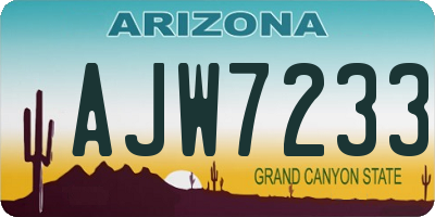 AZ license plate AJW7233