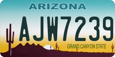 AZ license plate AJW7239
