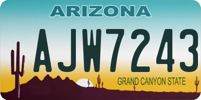 AZ license plate AJW7243