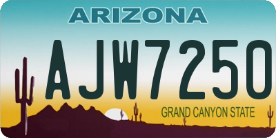 AZ license plate AJW7250