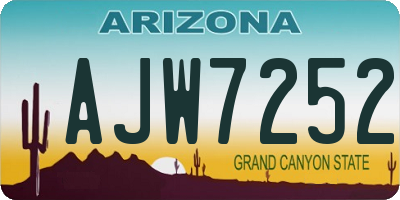 AZ license plate AJW7252