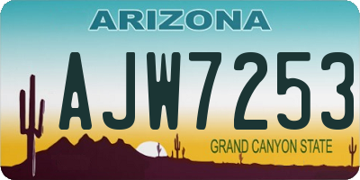 AZ license plate AJW7253