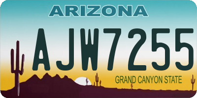 AZ license plate AJW7255