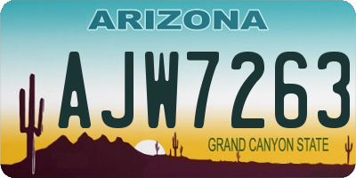 AZ license plate AJW7263