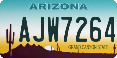 AZ license plate AJW7264