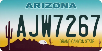 AZ license plate AJW7267