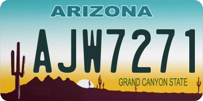AZ license plate AJW7271
