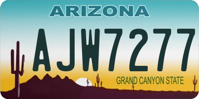 AZ license plate AJW7277