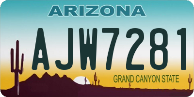 AZ license plate AJW7281