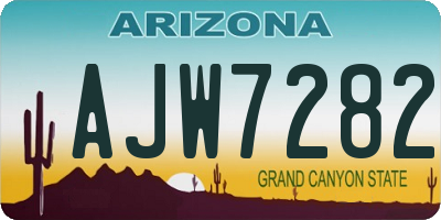 AZ license plate AJW7282